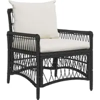 vidaXL Tuinstoel met kussen Zwart 73 x 61 x 77 cm poly rattan