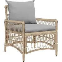 vidaXL Tuinstoel met kussen Beige 73 x 61 x 77 cm poly rattan