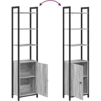 vidaXL Boekenkast 6-laags 40 x 24 x 161 cm Bewerkt hout Grijs Sonoma