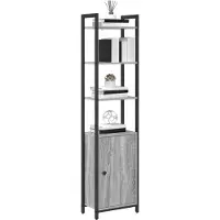 vidaXL Boekenkast 6-laags 40 x 24 x 161 cm Bewerkt hout Grijs Sonoma