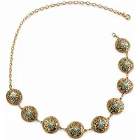 HS Metalen Riem - Cirkel Turquise design