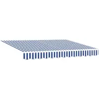 vidaXL Elektrisch Uitschuifbare Zonneluifel Blauw en Wit 3,5 x 2,5 m