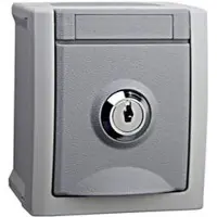 VIKO Stopcontacten, Afsluitbare wandcontactdoos met randaarde Pacific grijs 90591045-DE