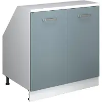 Vicco Rion Kast voor schuine wand – 80 x 81.6 cm met 2 deuren, kastromp 60 cm diepte Blauw-grijs