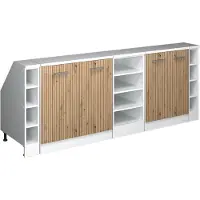 Vicco R-Line Keukenkast voor schuine wand – 210 cm Set van 5 kastrompen 60 cm diepte Artisanaal eiken
