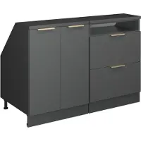Vicco R-Line Keukenkast voor schuine wand – 120 cm Set van 2 kastrompen 60 cm diepte Antraciet-goud