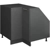 Vicco R-Line Hoekkeukenkast voor schuine wand – 75.6 cm met 1 deur, kastromp 60 cm diepte Antraciet-goud