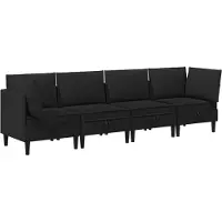 vidaXL Woonkamer Meubelset 4 st Zwart Stof