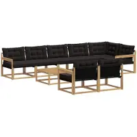 vidaXL Buiten bank set 9 st Wit en zwart