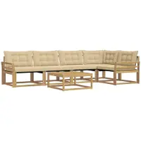 vidaXL Buiten bank set 6 st Wit en Beige