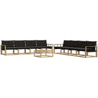 vidaXL Buiten bank set 9 st Wit en zwart