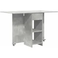 vidaXL Eettafel 115 x 70 x 75 cm Bewerkt hout Betongrijs Rechthoekig