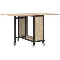 Syfax Opvouwbare eettafel met wielen 130 x 80 x 76,5 cm staal PB