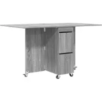 vidaXL Eettafel 140 x 80 x 77 cm Bewerkt hout Grijs Sonoma Rechthoekig