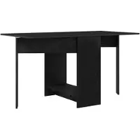 vidaXL Eettafel 138 x 70 x 73,5 cm Bewerkt hout Zwart eiken
