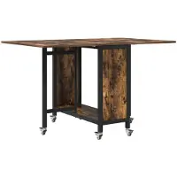 vidaXL Vouwbare eettafel met wieltjes 130 x 80 x 76,5 cm staal PB