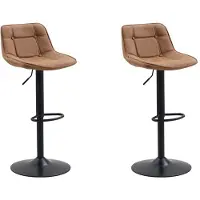 Dimehouse Set van 2 draaibare barkrukken industrieel Keston cognac