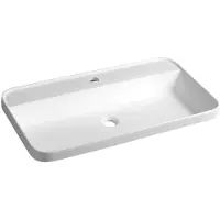 Sapho Brahea Rockstone inbouwwastafel, 75x39cm, mat wit