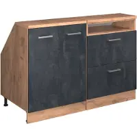 Vicco R-Line Keukenkast voor schuine wand – 120 cm Set van 2 kastrompen 60 cm diepte Zwart beton