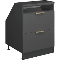 Vicco R-Line Keukenkast voor schuine wand – 60 cm met 2 laden, kastromp 60 cm diepte Antraciet-goud