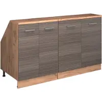 Vicco R-Line Keukenkast voor schuine wand – 140 cm Set van 2 kastrompen 60 cm diepte Edel grijs
