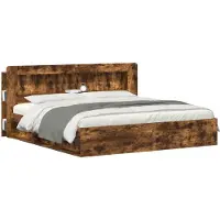 vidaXL Hoofdeinde Kast met opslag Gerookte Eik 215 x 18,5 x 100 cm