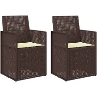 vidaXL Tuinstoelen 2 st Bruin en crèmekleurig PP