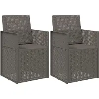 vidaXL Tuinstoelen 2 pcs Lichtgrijs PP
