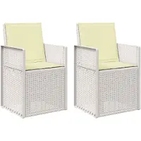 vidaXL Tuinstoelen 2 st Wit en crèmekleurig PP