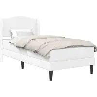 vidaXL Bedframe met hoofdeinde Wit 90 x 200 cm Kunstleer