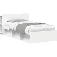 vidaXL Bedombouw met opslag Wit 75 x 190 cm Bewerkt hout
