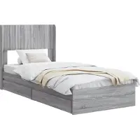 vidaXL Bedframe met opbergruimte en hoofdbord Grijs Sonoma 75 x 190 cm