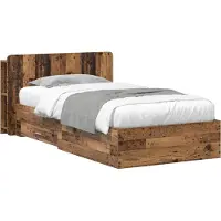 vidaXL Bedombouw met opslag Oud hout 80 x 200 cm Bewerkt hout