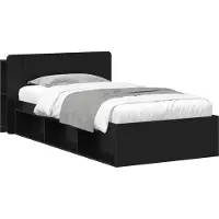 vidaXL Bedombouw met opslag Zwart 90 x 190 cm Bewerkt hout