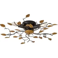 QAZQA Vintage plafondlamp zwart met goud 50 cm 3-lichts - Foglie