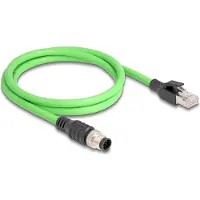 DeLOCK M12 8-pins A-gecodeerd (m) - RJ45 (m) industriële netwerkkabel | CAT5e | PUR | 1 meter