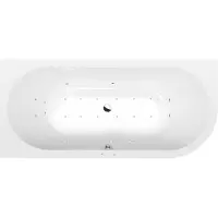 Polysan Viva Whirlpoolbad links, 185x80x47cm, Active Hydro-Air, chroom