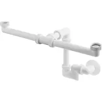 Hak Bruckner dubbele wastafel sifon, 5/4", DN40, wit