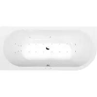Polysan Viva Whirlpoolbad links, 185x80x47cm, Attraction Hydro-Air, chroom