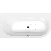 Polysan Astra Whirlpoolbad links, 165x80x48cm, Highline Hydro-Air, chroom