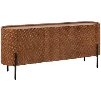 Riess Dressoir ADLON 180 cm 3D mangohout bruin met zwarte metalen poten - 47148