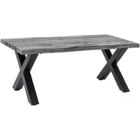 Riess Salontafel WILD, 90 cm tafelblad, 30 mm X-vormige poten, wilde eikenlook, grijs - 47636