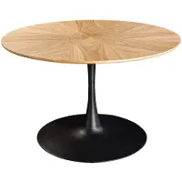 Riess Eettafel ATELIER 120 cm rond, natuurlijke eikenhoutlook met zwart metalen frame - 46559