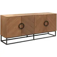 Invicta Dressoir GRANDEZZA 180 cm, walnoothoutlook met zwart metalen frame - 46556
