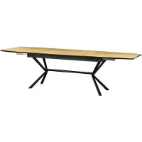 Riess Eettafel GRANDEZZA 180-270 cm uitschuifbaar, natuurlijke eikenhoutlook met zwart metalen frame - 46554