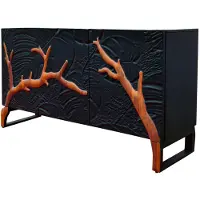 Invicta Dressoir FOREST 160 cm 3D mangohout zwartbruin - 46199