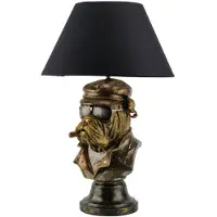 Invicta Tafellamp BULLDOG 55 cm brons met zwarte kap - 48005