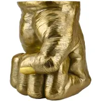 Invicta Bijzettafel VUIST 50 cm rond handgemaakt beeldje goud - 48011