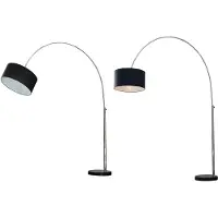 Invicta Vloerlamp BIG BOW 170-180cm linnen zwart met marmeren voet - 35399