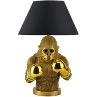 Invicta Tafellamp KING APE 55 cm met goudkleurige en zwarte kap - 48025
